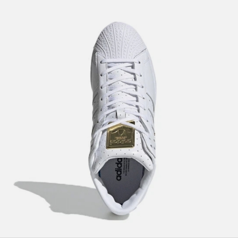 Adidas Superstar Ellure White Gold Metallic Size 6.5 - Picture 3 of 8